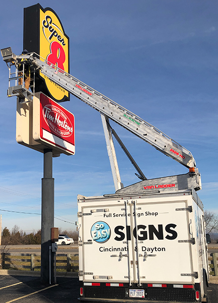 Man Working On Sign